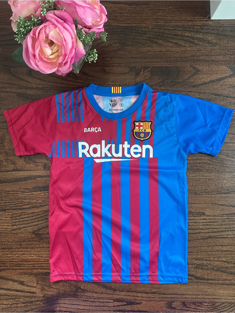 FC Barcelona home jersey, size 8